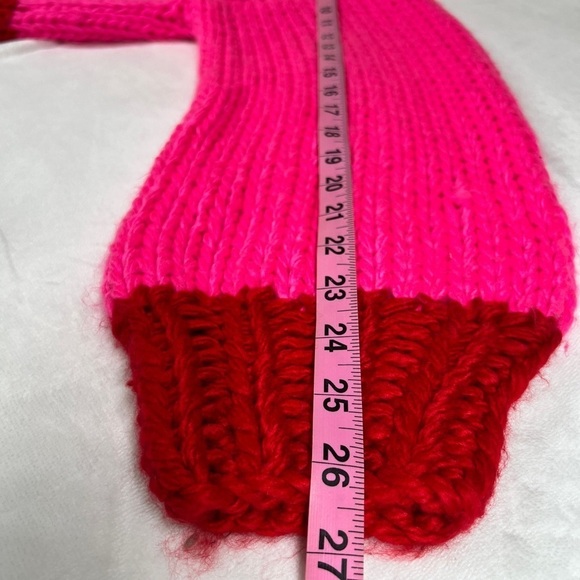 Crimson Red and Hot Pink Knit Womans Sweater. Size Small NWT - Picture 6 of 8